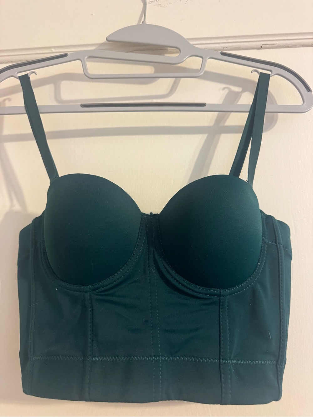 Women’s Longline Bustier corset - emerald green